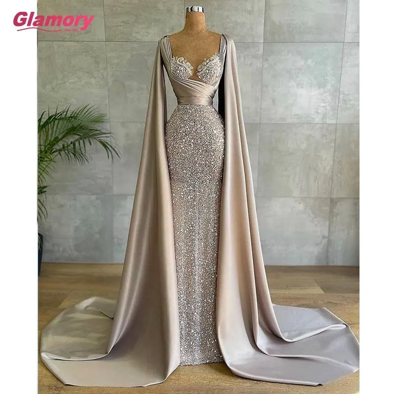 Long Satin Beading Elegant Dresses