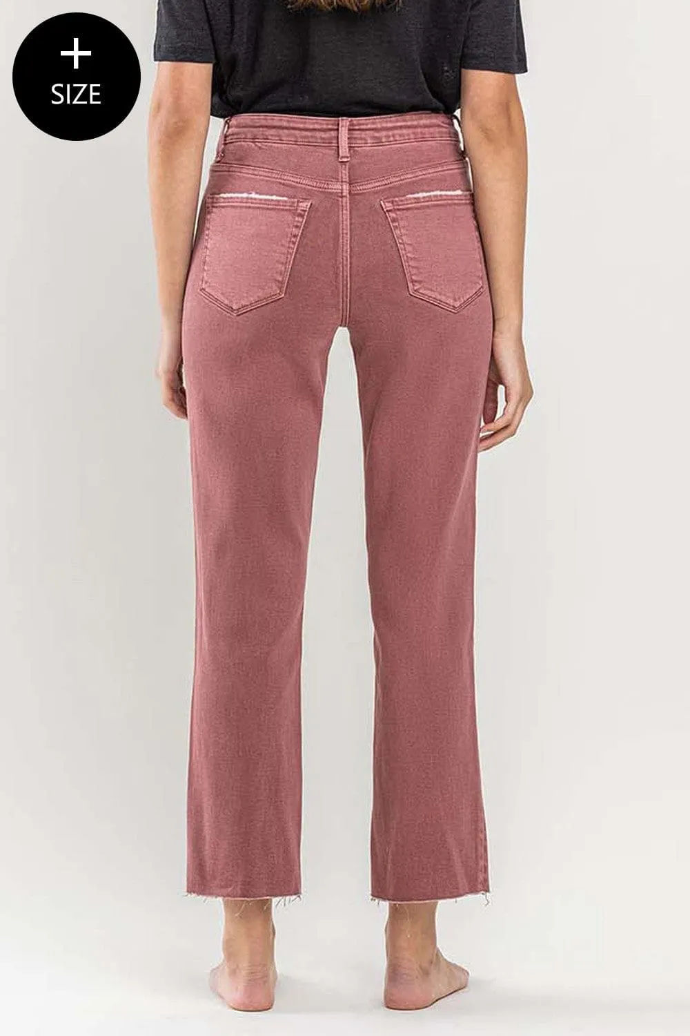 Lovervet Stretchy Straight Ankle Jean in Berry Raisin