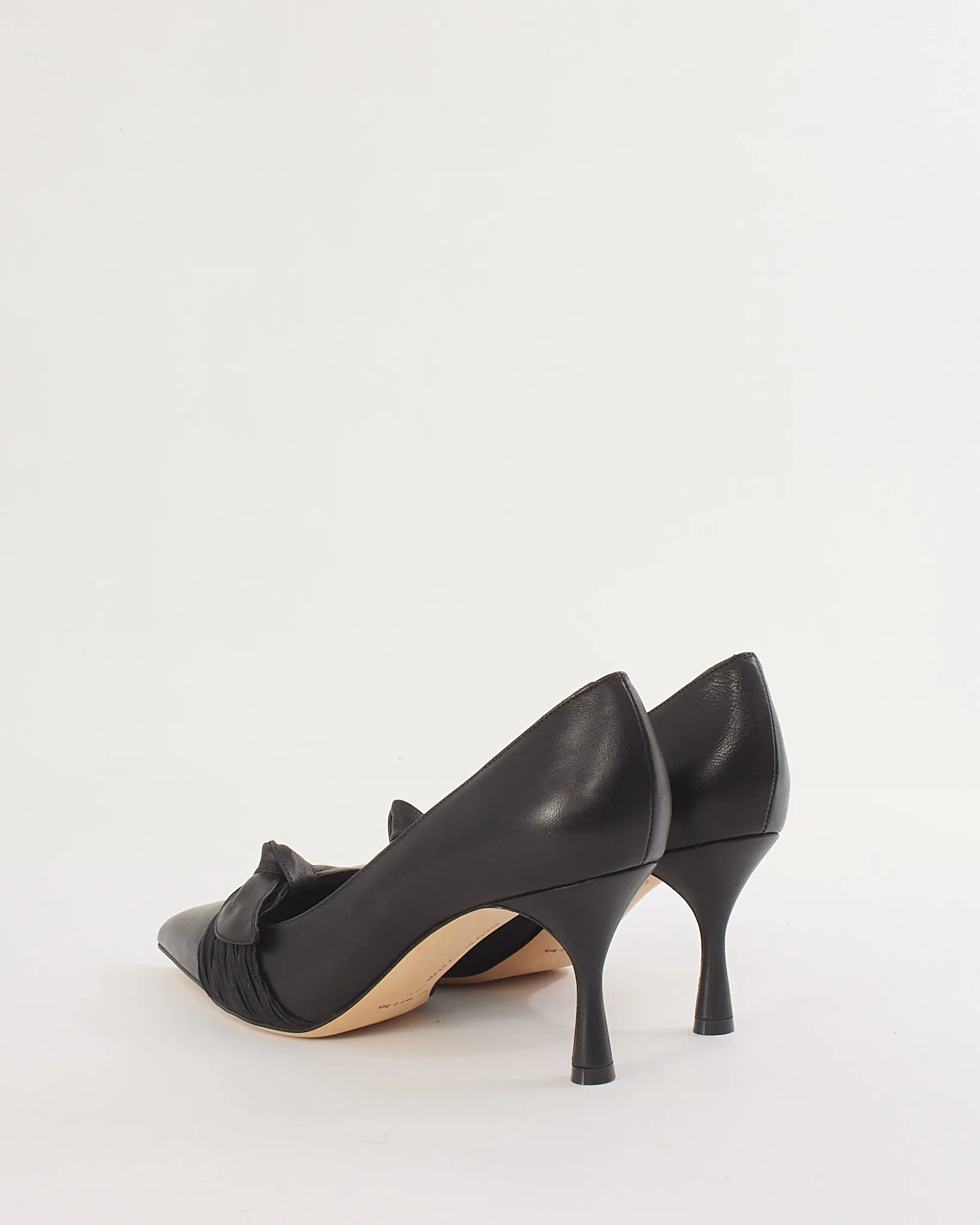 Manolo Blahnik Black Leather Papaita Shoes - 37