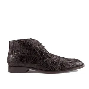 Mens Belvedere Stefano Patchwork Crocodile Dress Boot in Brown