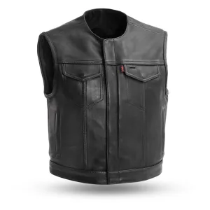 Men's Platinum Leather Motorcycle Vest Lowside