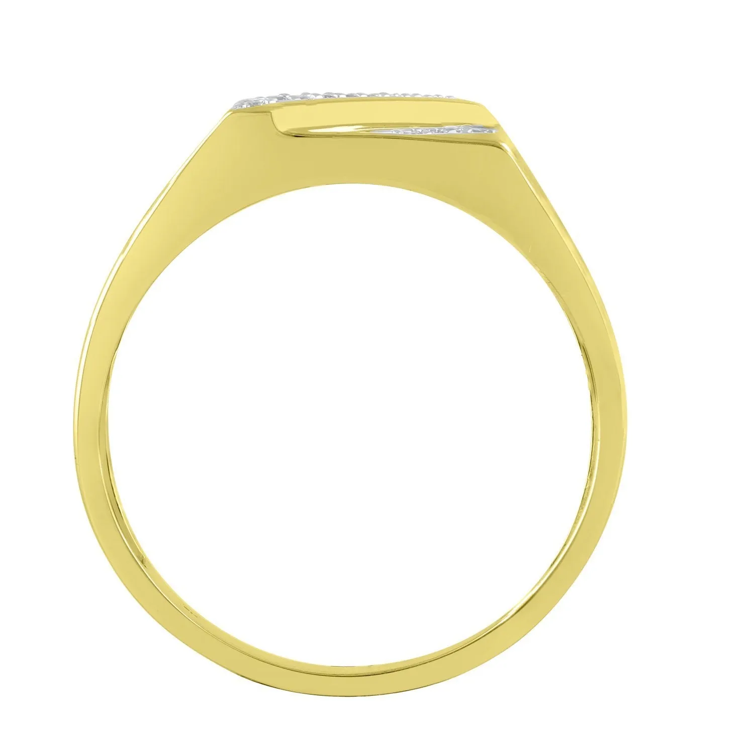 Men's Ring with 0.10ct of Diamonds in 9ct Yellow Gold
