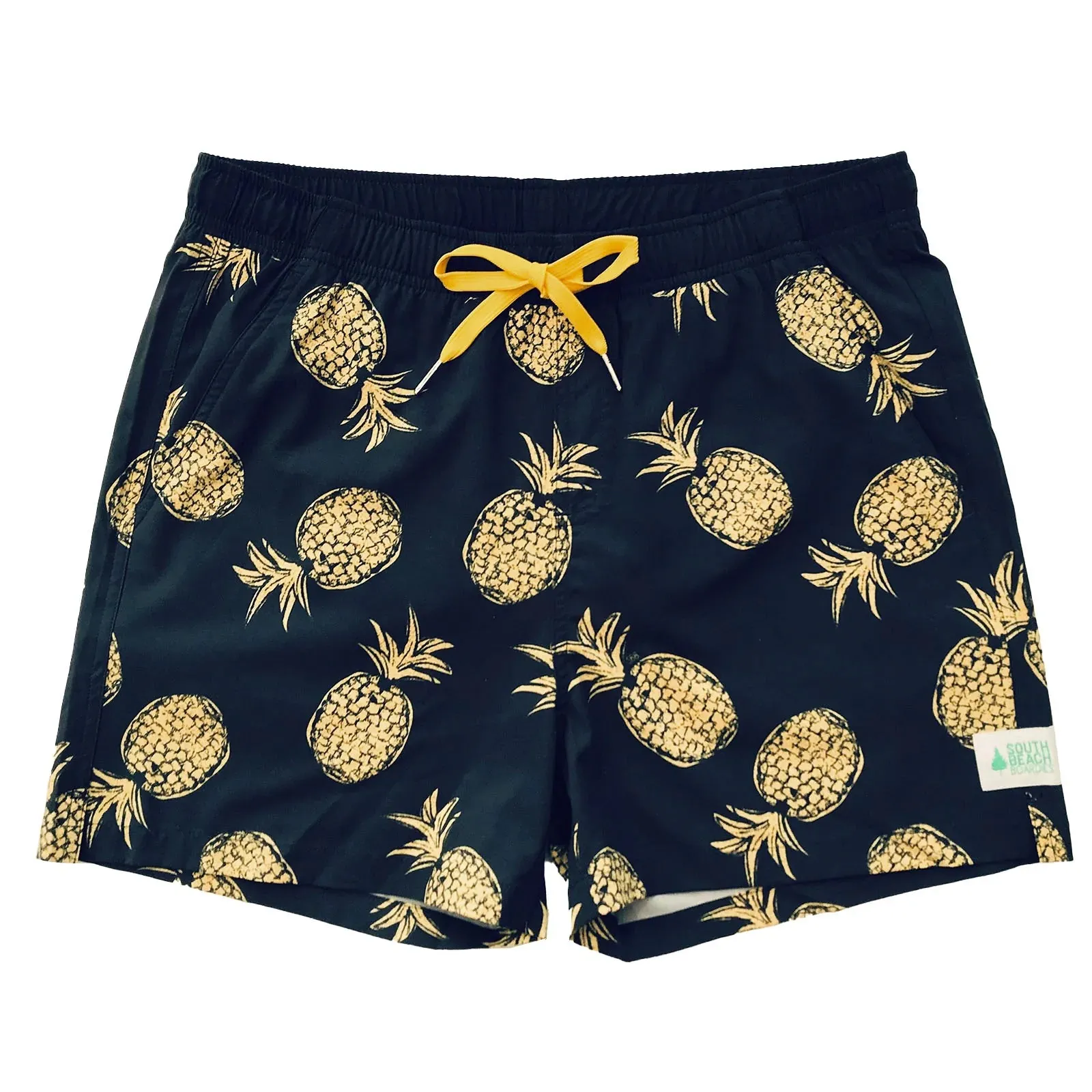 Men's Stretchy Trunks: Gold Pineapple