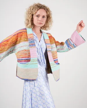 mini baja jacket - multi stripe jacquard