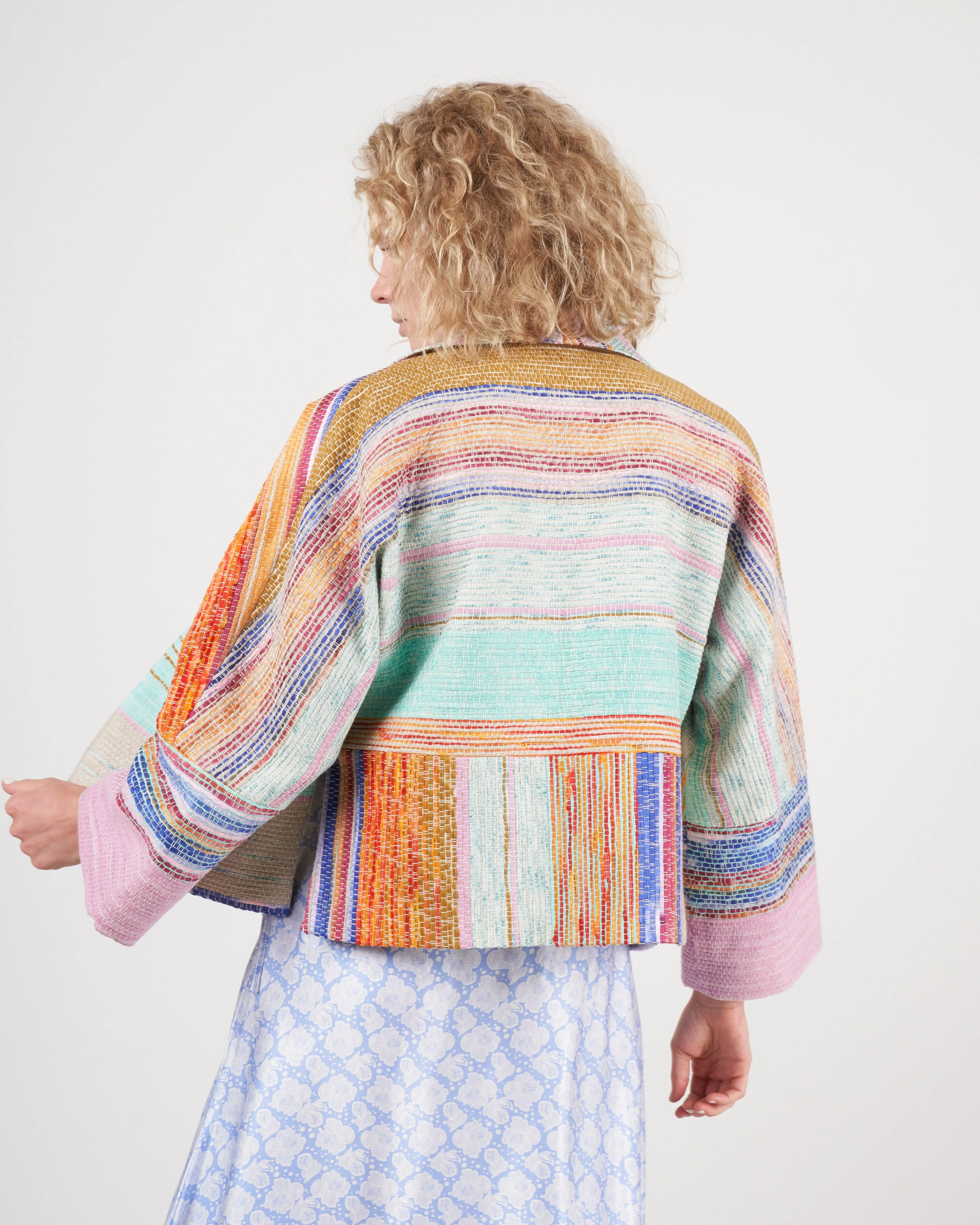 mini baja jacket - multi stripe jacquard