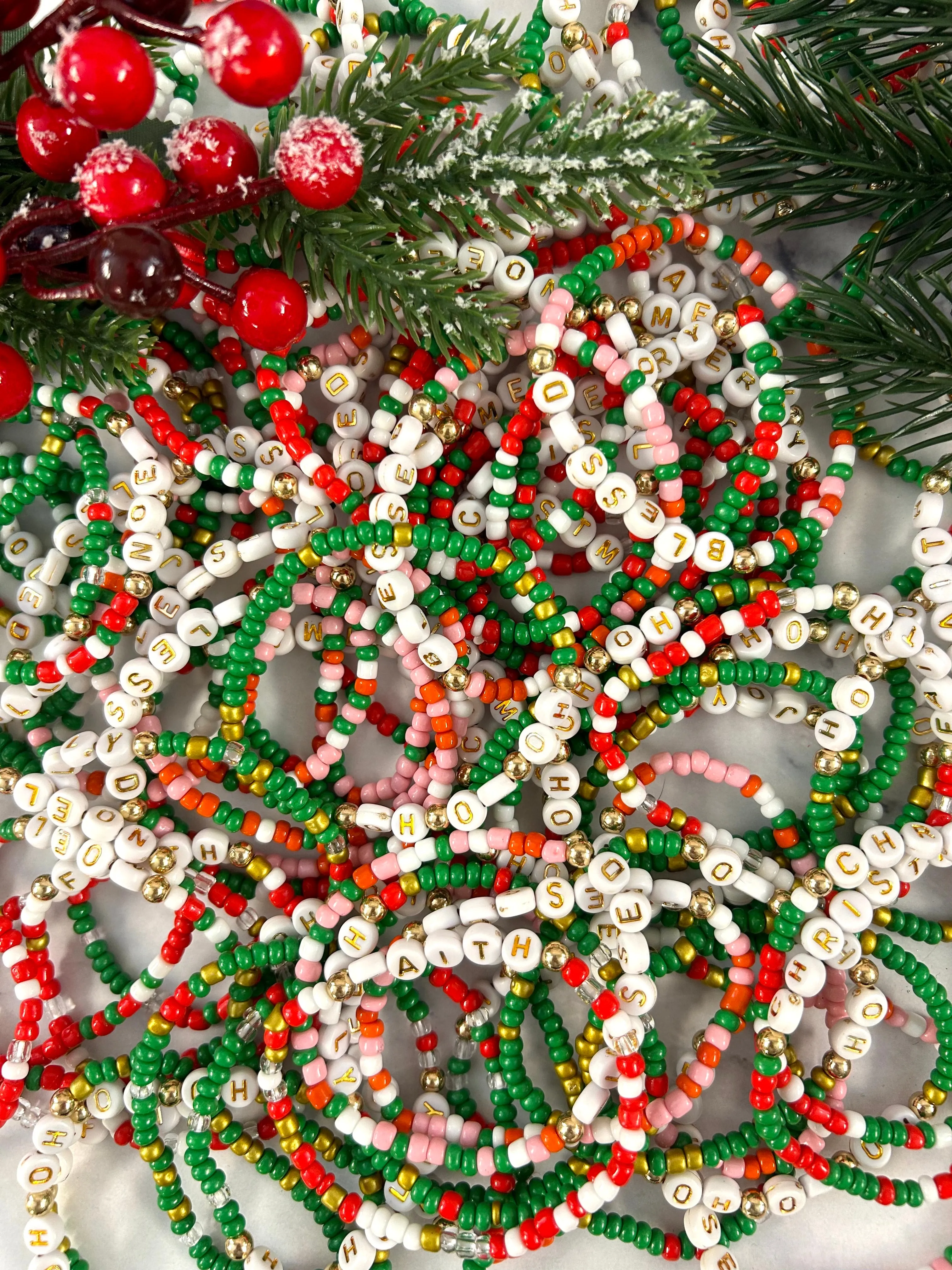 Mix Christmas Holiday Stretchy Bracelets