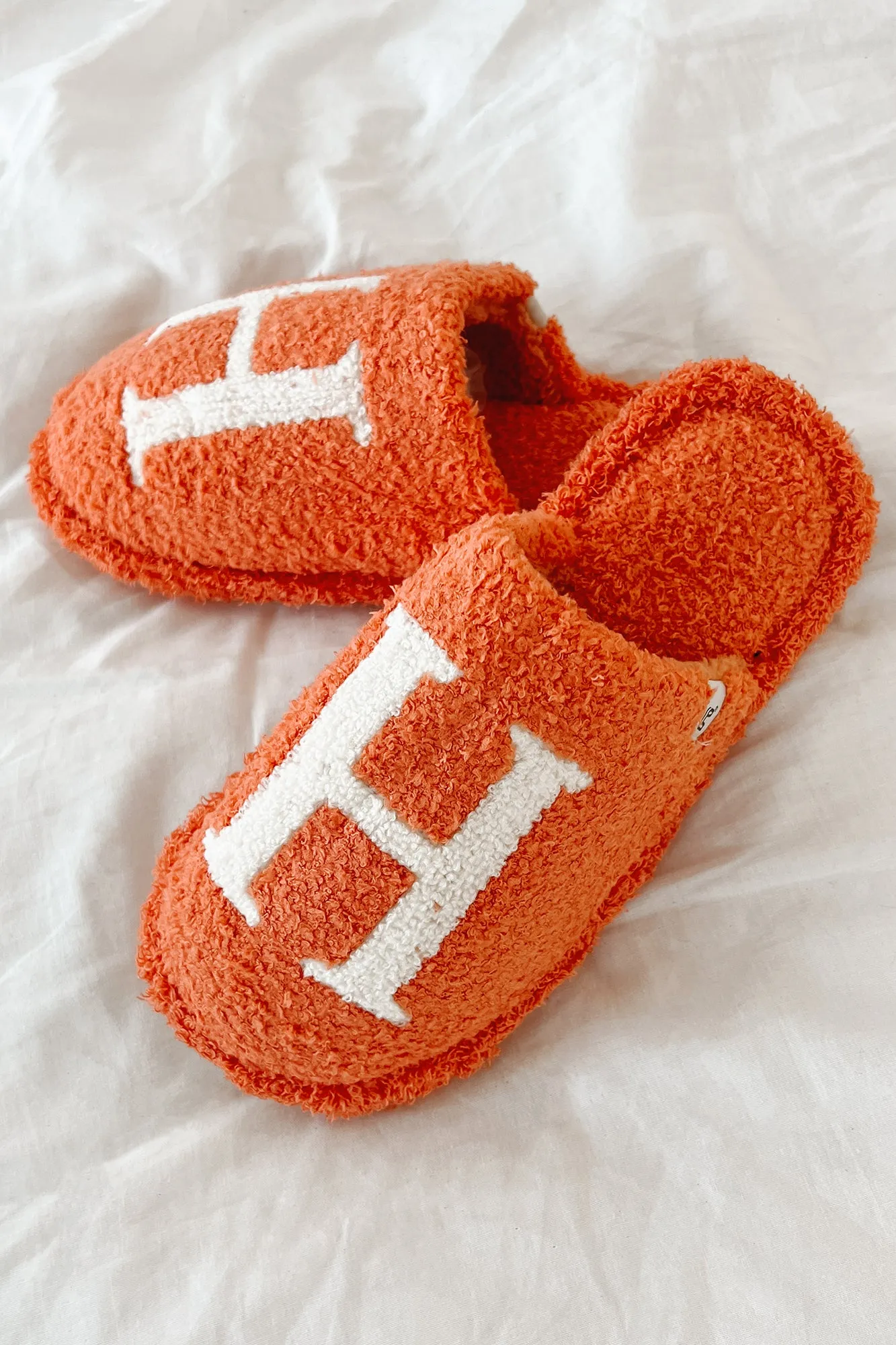 My Bedtime Glam Fuzzy "H" Slippers (Orange)