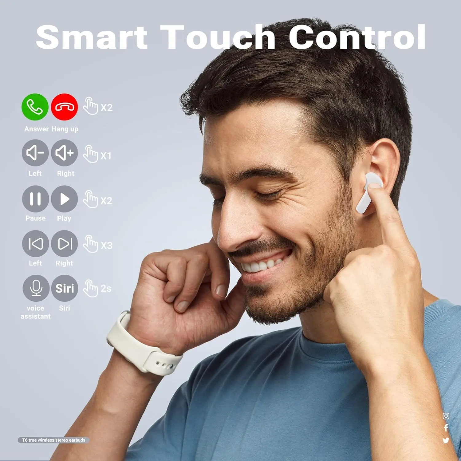 NEW Retails $60 ACEFAST Wireless Earphones Bluetooth 5.3 Headphones LED Power Display Mini Crystal in-Ear Earbuds with Wireless Charging Case Touch Control Built-in Mic Headphone for Sports Waterproof Earphone