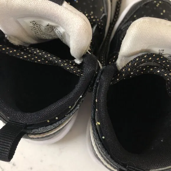 Nike Air Jordan 1 AJ1 Mid SE (TD) Black Glitter AV5172-001 Kids Shoes size 5C