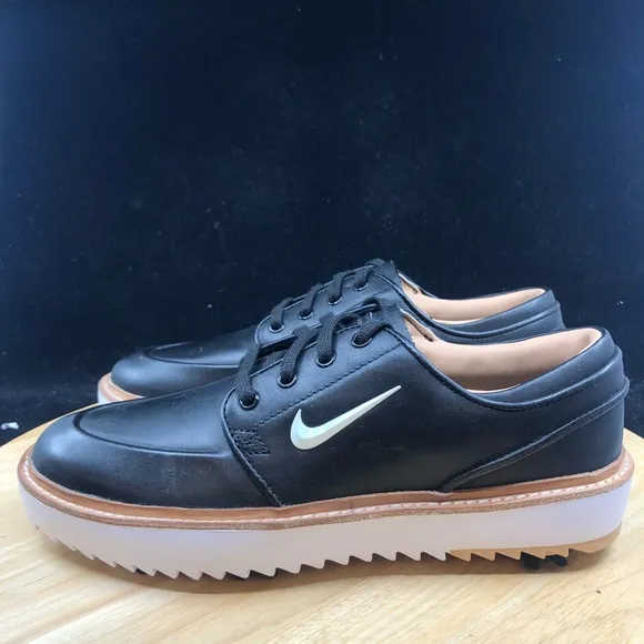 Nike Janoski G Tour Leather Golf Shoe Cleat Black Gum Tan BV8070-001 Sz 7 RARE