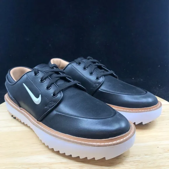 Nike Janoski G Tour Leather Golf Shoe Cleat Black Gum Tan BV8070-001 Sz 7 RARE
