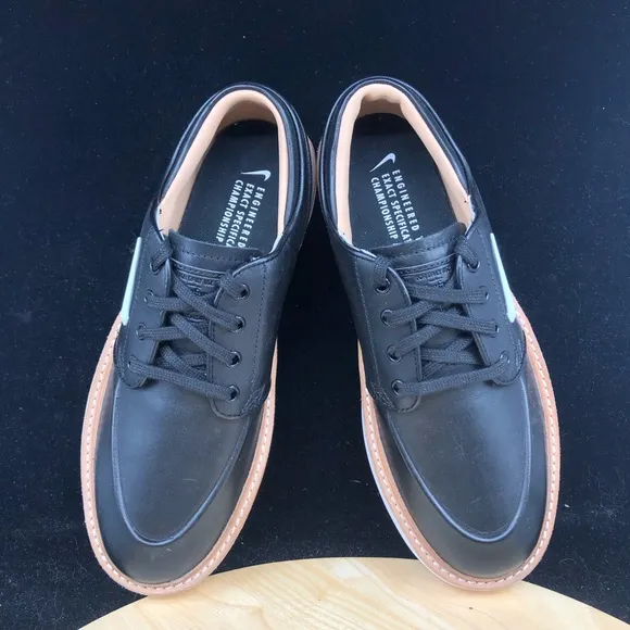 Nike Janoski G Tour Leather Golf Shoe Cleat Black Gum Tan BV8070-001 Sz 7 RARE