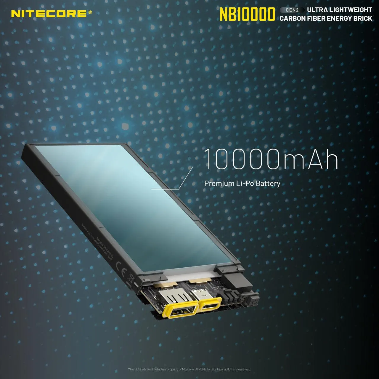 Nitecore Power Bank NB10000 Carbon Fiber Energy Brick GEN2