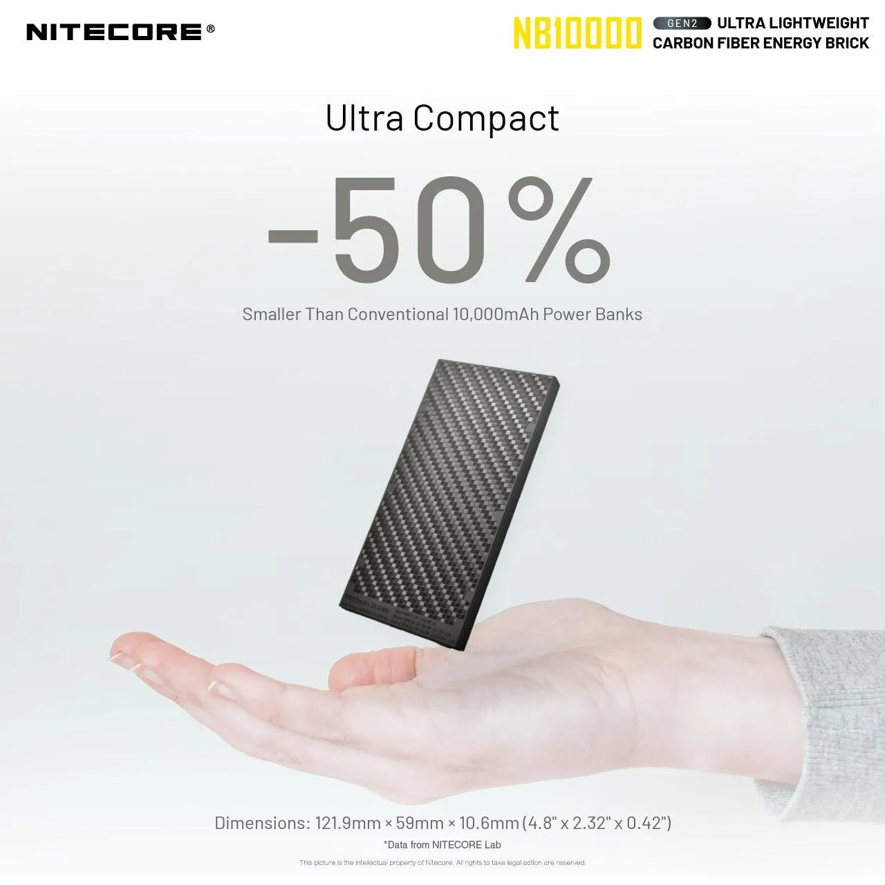 Nitecore Power Bank NB10000 Carbon Fiber Energy Brick GEN2