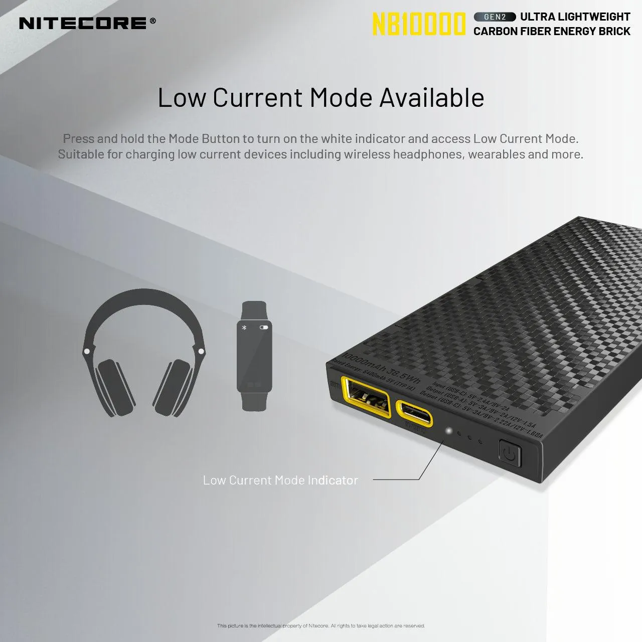 Nitecore Power Bank NB10000 Carbon Fiber Energy Brick GEN2
