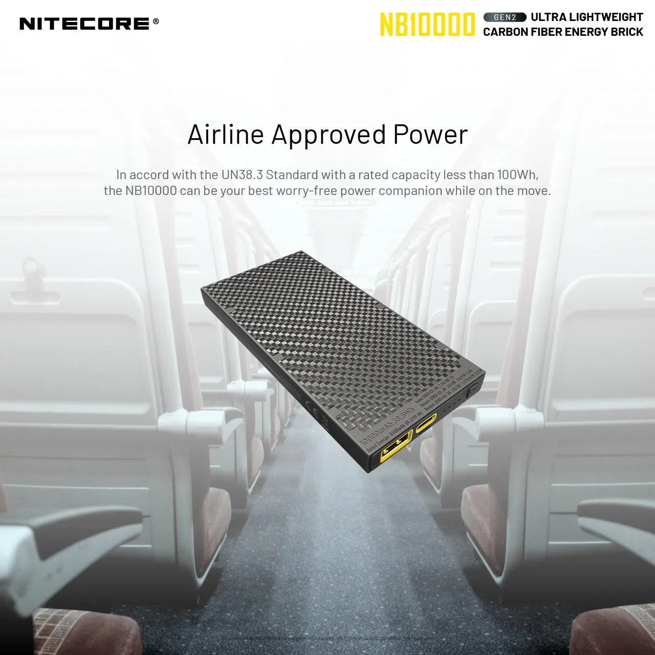 Nitecore Power Bank NB10000 Carbon Fiber Energy Brick GEN2