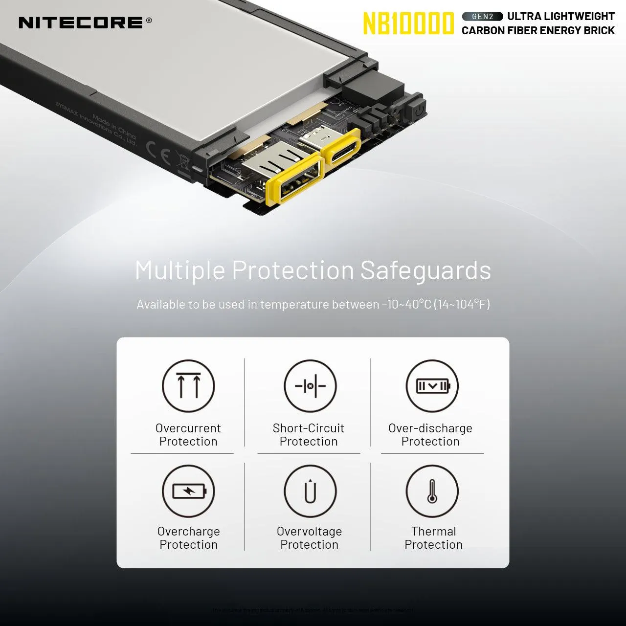 Nitecore Power Bank NB10000 Carbon Fiber Energy Brick GEN2