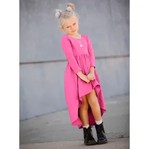 Organic Giselle Dress Long Sleeve Bubble Gum Pink