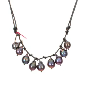 Pearl Leather Necklace