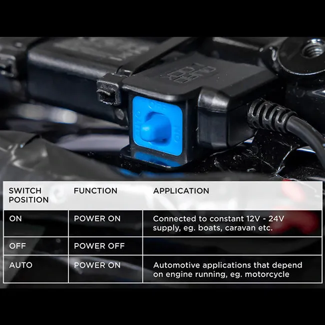 Quad Lock Motorcycle - Waterproof 12v to USB Smart Adaptor