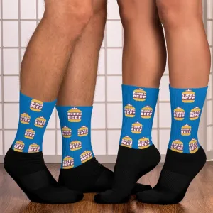 Queen Beef Retroverse Logo Blue Crew Length Socks