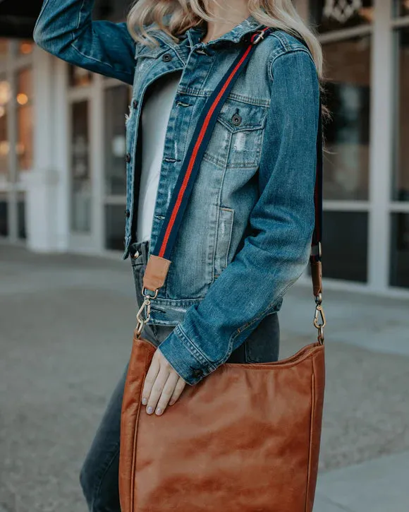 Red and Navy Stripe Adjustable Bag Strap