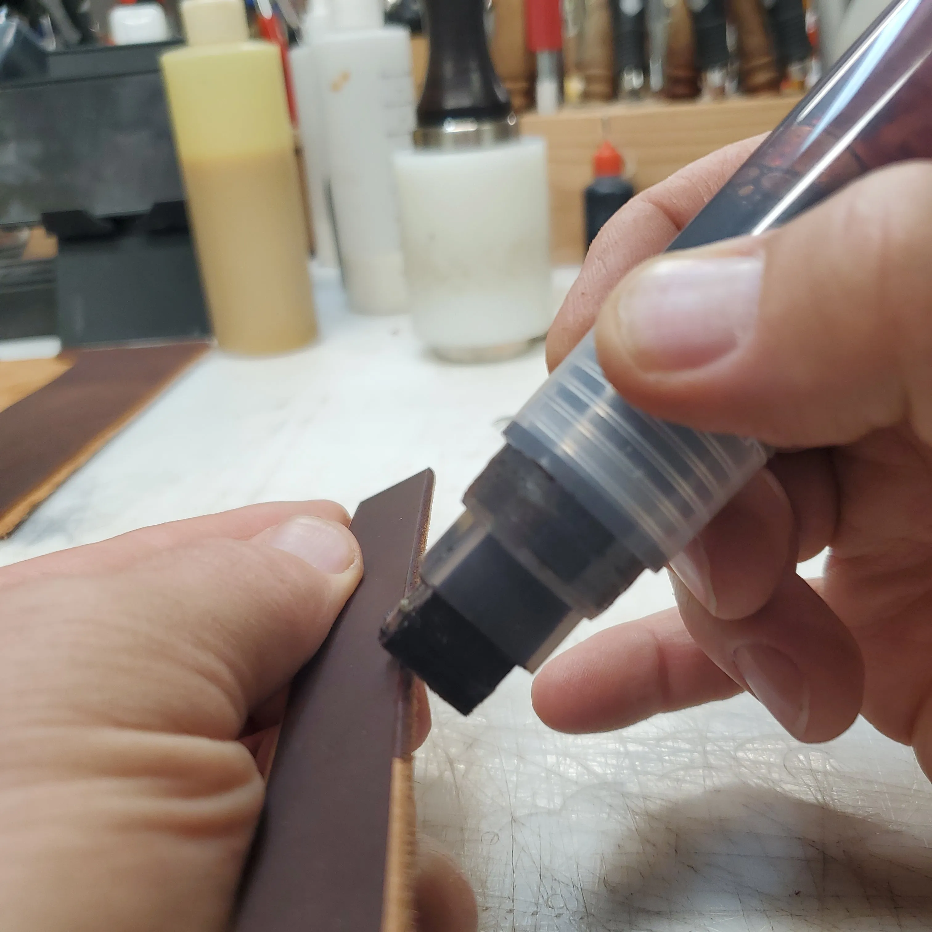 Refillable Leather Stain Pen -Small