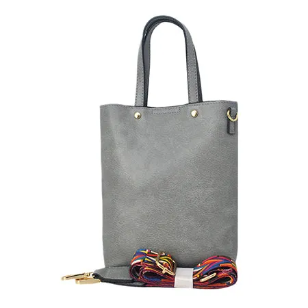 !SALE! Gray Faux Leather NGIL Bucket Handbag