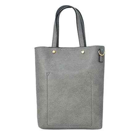 !SALE! Gray Faux Leather NGIL Bucket Handbag