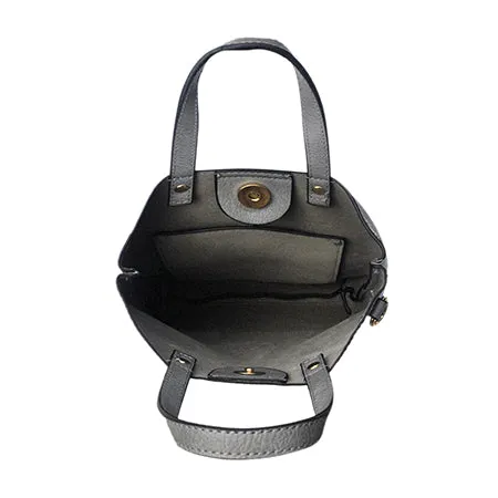 !SALE! Gray Faux Leather NGIL Bucket Handbag