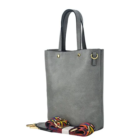 !SALE! Gray Faux Leather NGIL Bucket Handbag