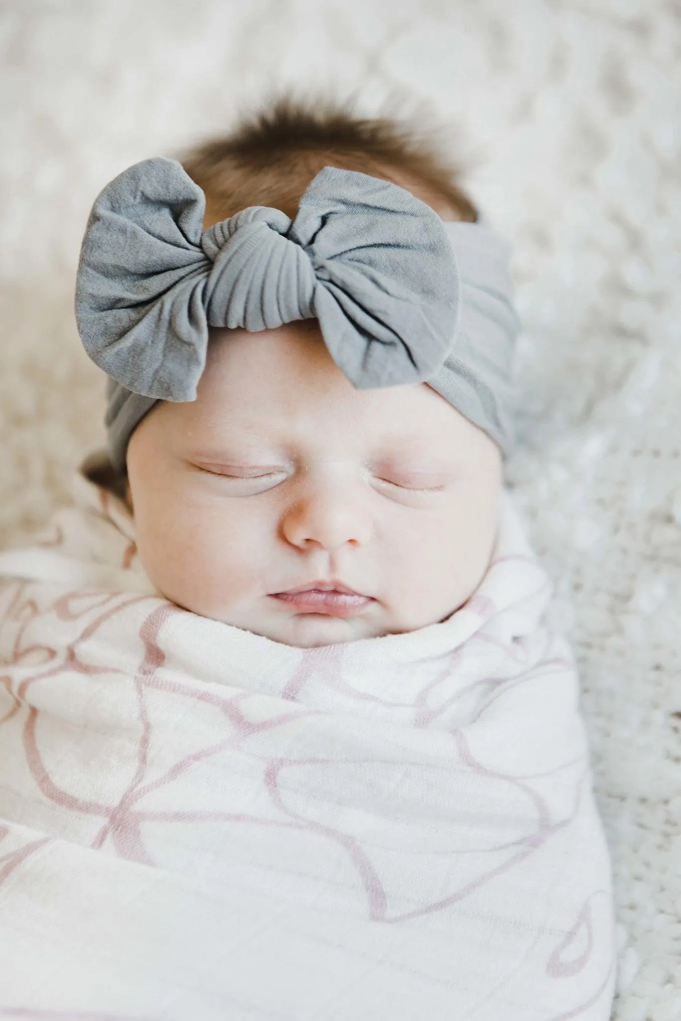 SALE Gray Nylon Bow Headwrap