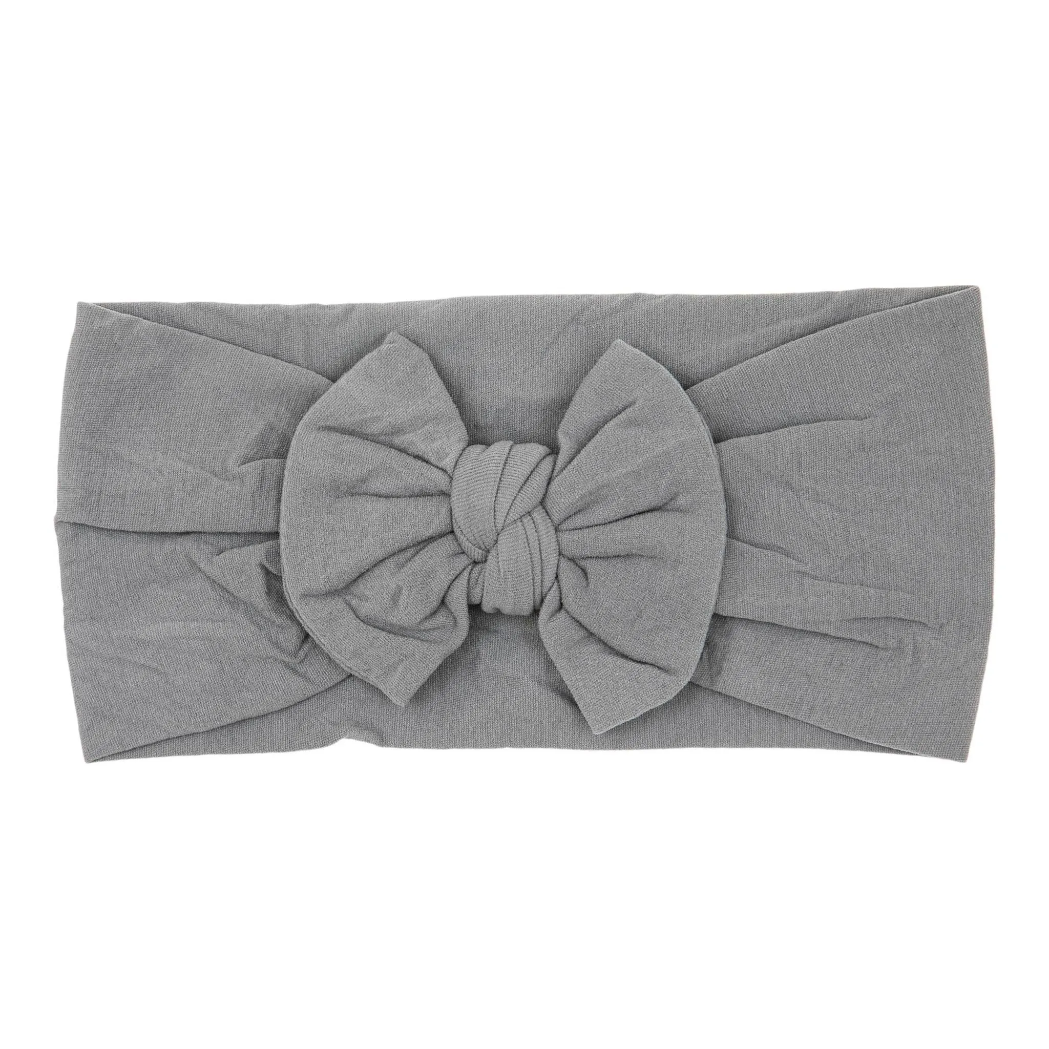 SALE Gray Nylon Bow Headwrap