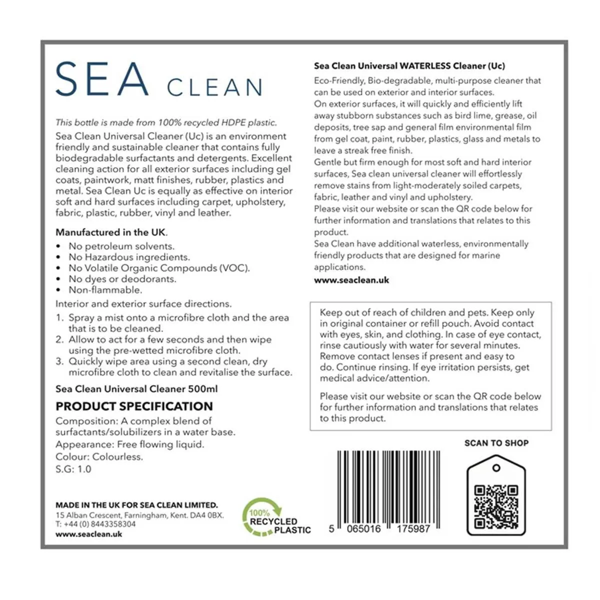 Sea Clean Eco-friendly Universal Cleaner (UC) 500ml