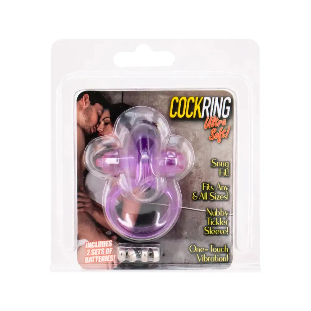 Seven Creations Rubber Purple Vibrating Rabbit Cock Ring