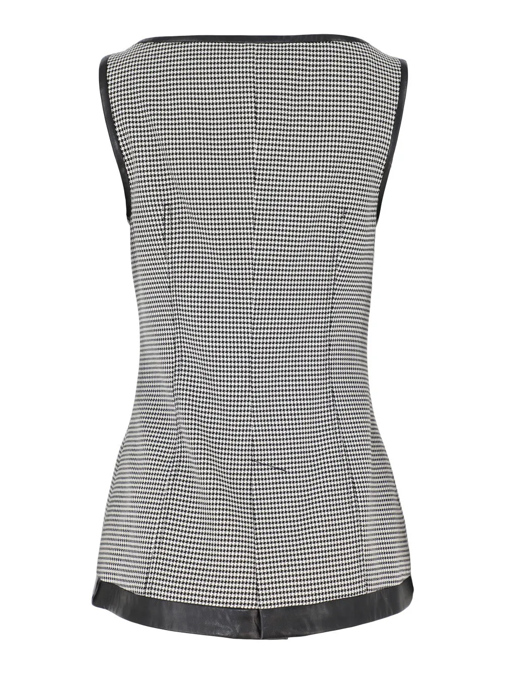 Simkhai Cressida Short Sleeve Button Top in Black/White Check