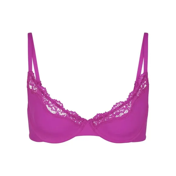 SKIMS FITS EVERYBODY LACED UNLINED SCOOP BRA