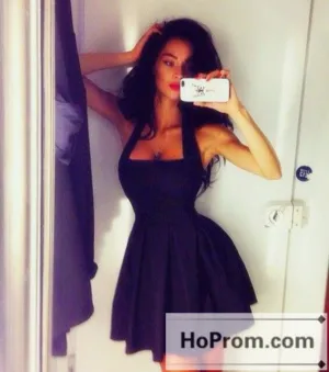 Sleeveless Chiffon Little Black Prom Dresses Homecoming Dresses