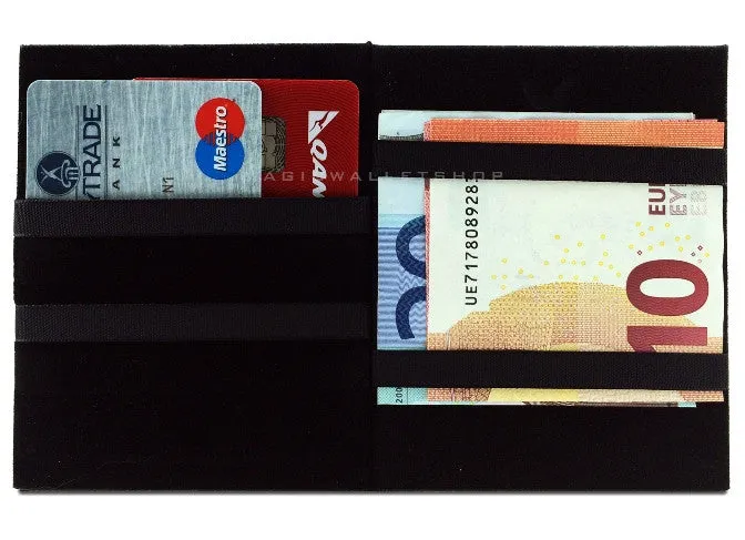 Slim Magic Wallet Leather Black Veins