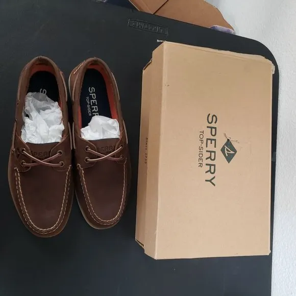 Sperry Men's, Leeward Boat Shoe Nautical Brown 7 M