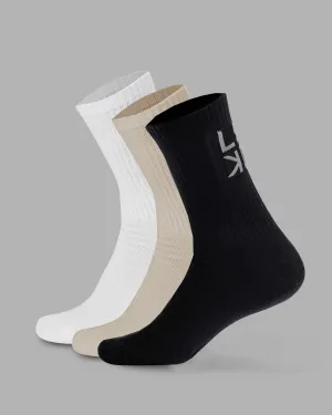 Squad 3 Pack Crew Socks - Multi-Claret