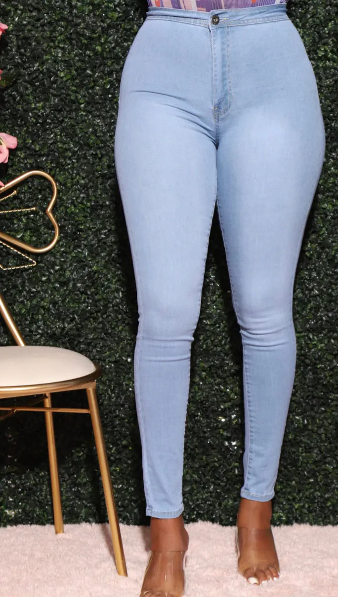 STRETCHY! Blue Wash Stretch Skinny Jeans! PLUS SIZES!