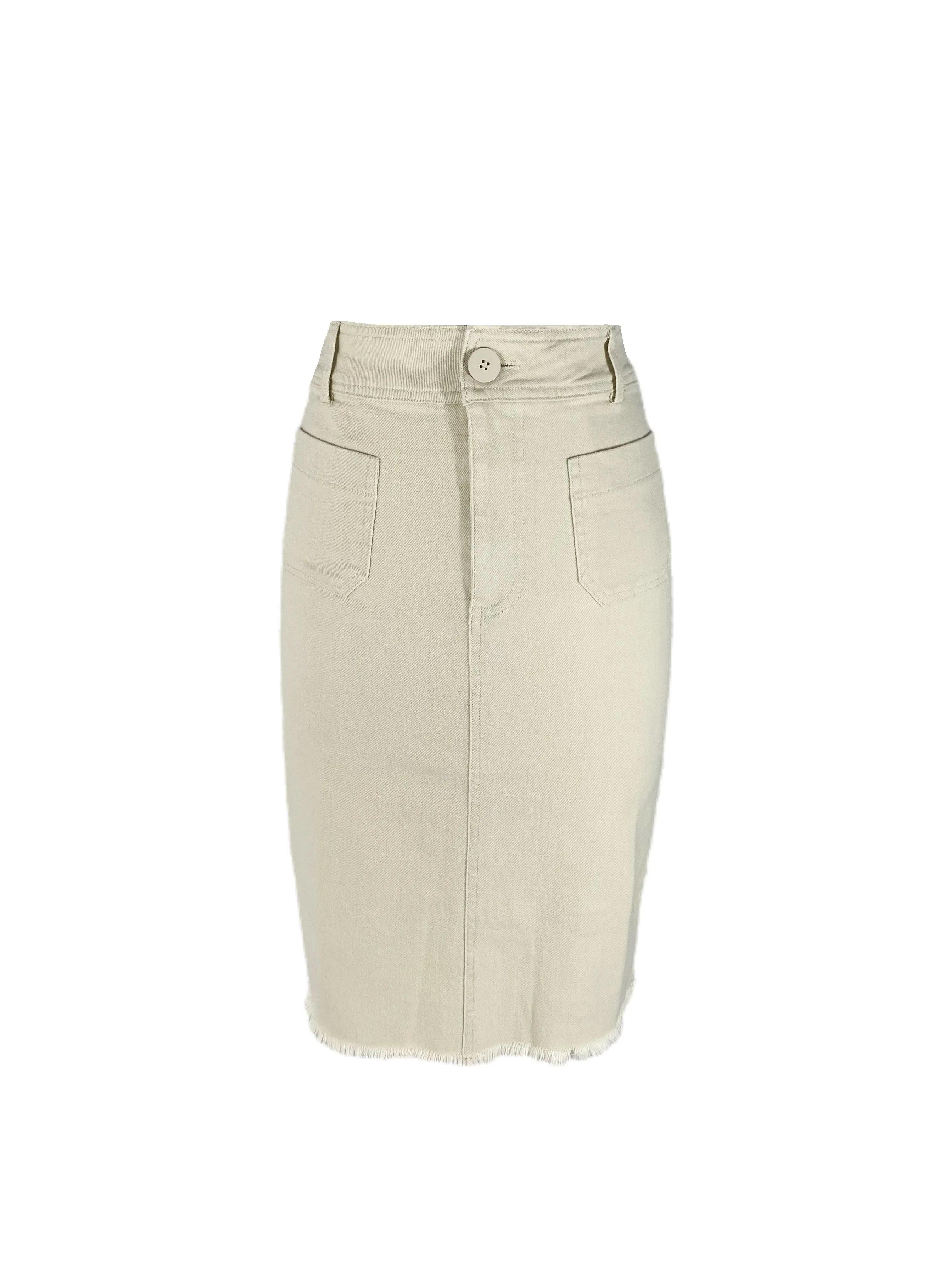Stretchy Denim Midi Skirt