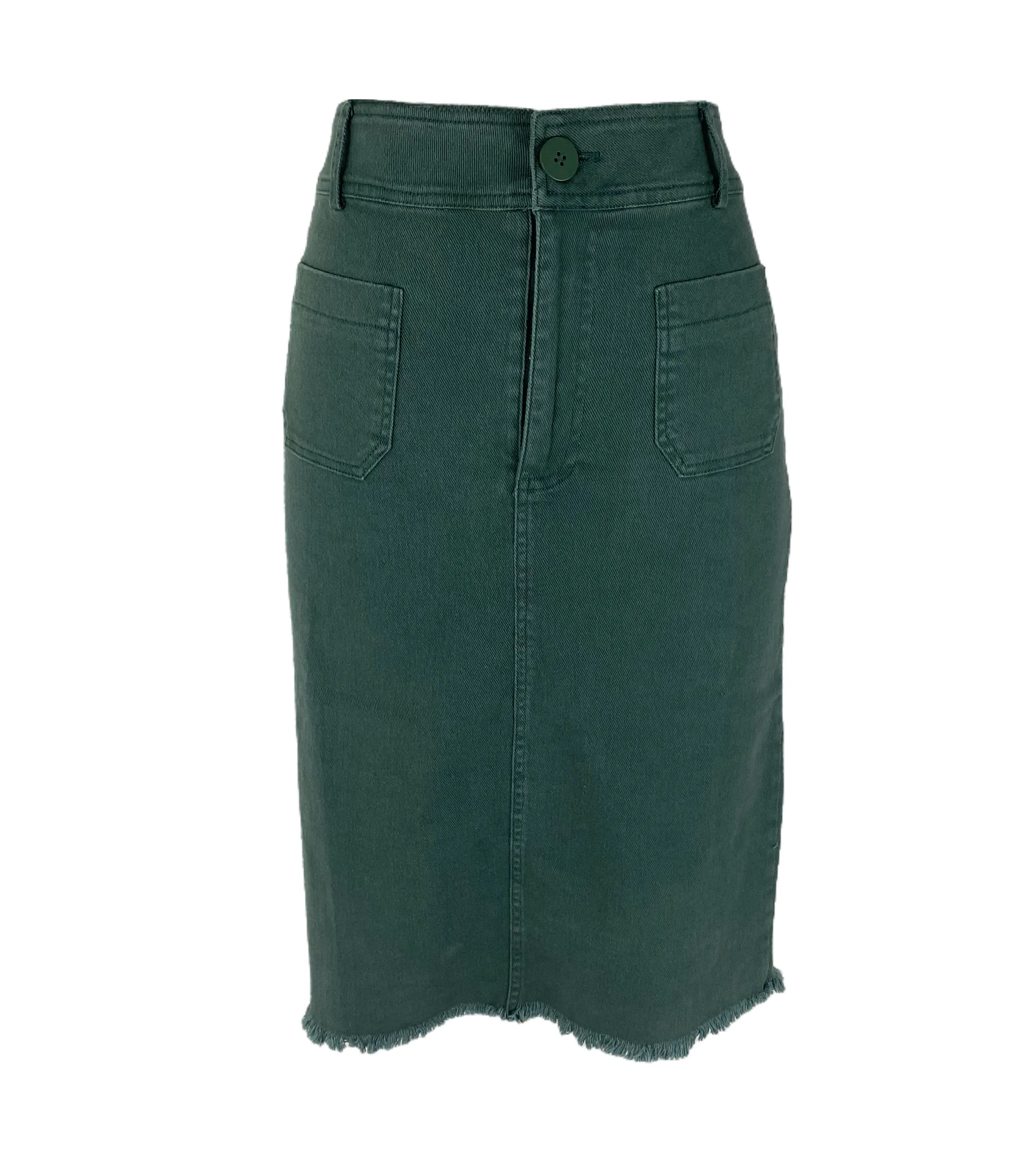 Stretchy Denim Midi Skirt