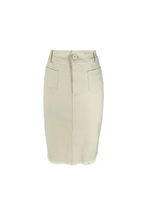 Stretchy Denim Midi Skirt