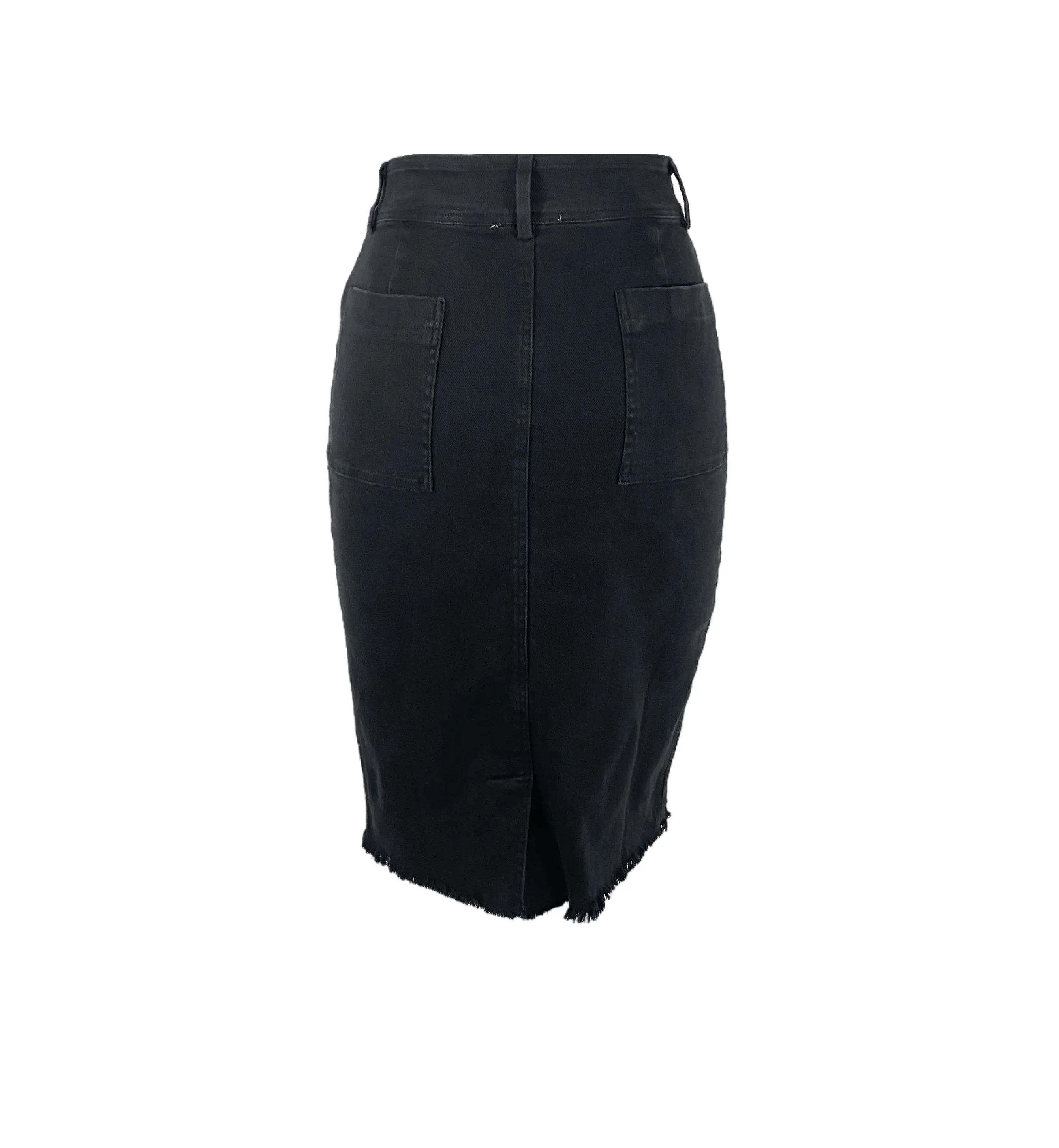 Stretchy Denim Midi Skirt