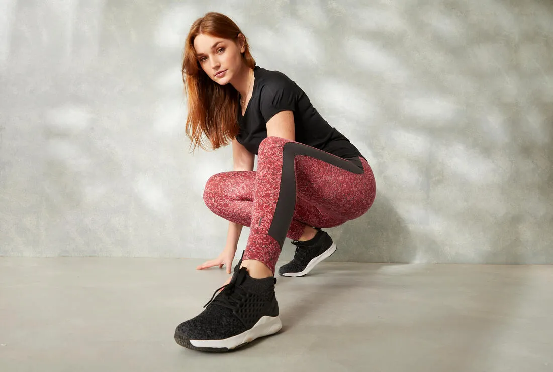 Stretchy High-Waisted Cotton Fitness Leggings Print