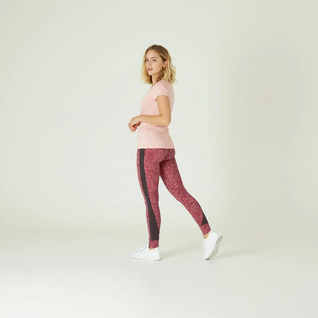 Stretchy High-Waisted Cotton Fitness Leggings Print