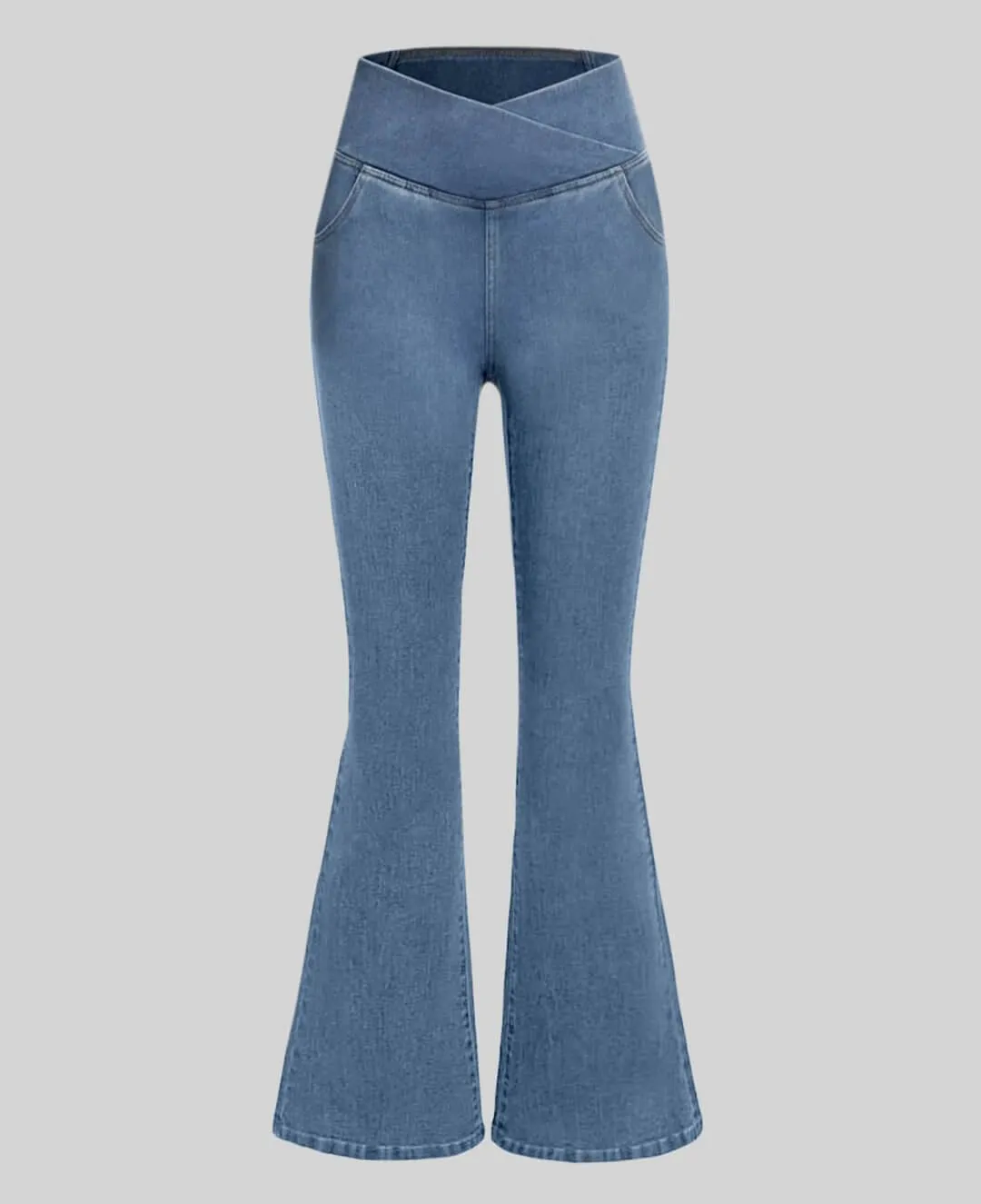 Stretchy Jeans High Waisted Crossover