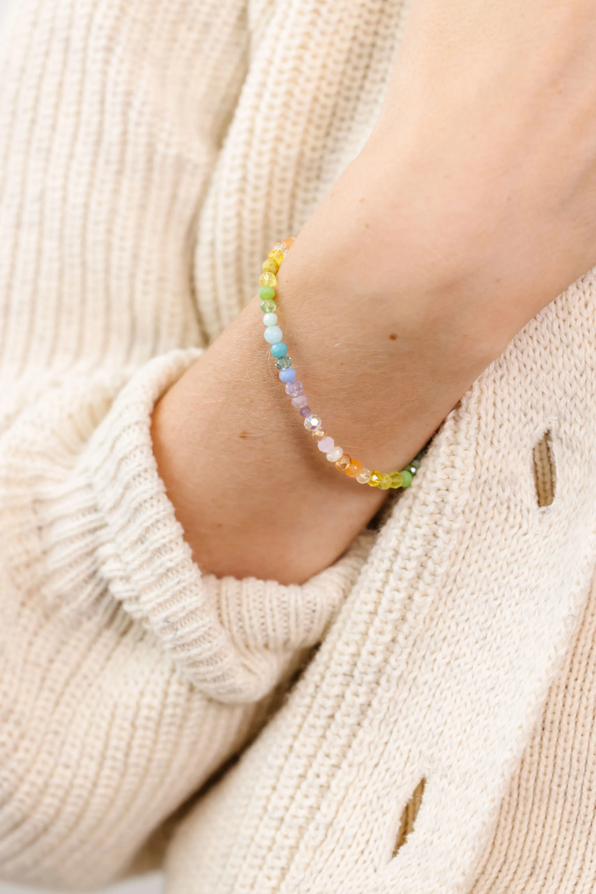 Stretchy Spectrum Adult Bracelet (3MM   4MM Beads)